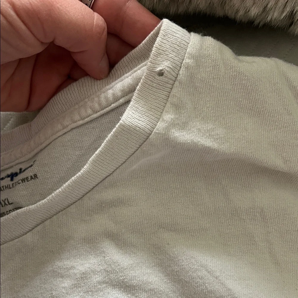 Champion White Tee with Navy Logo - Picture 2 of 2